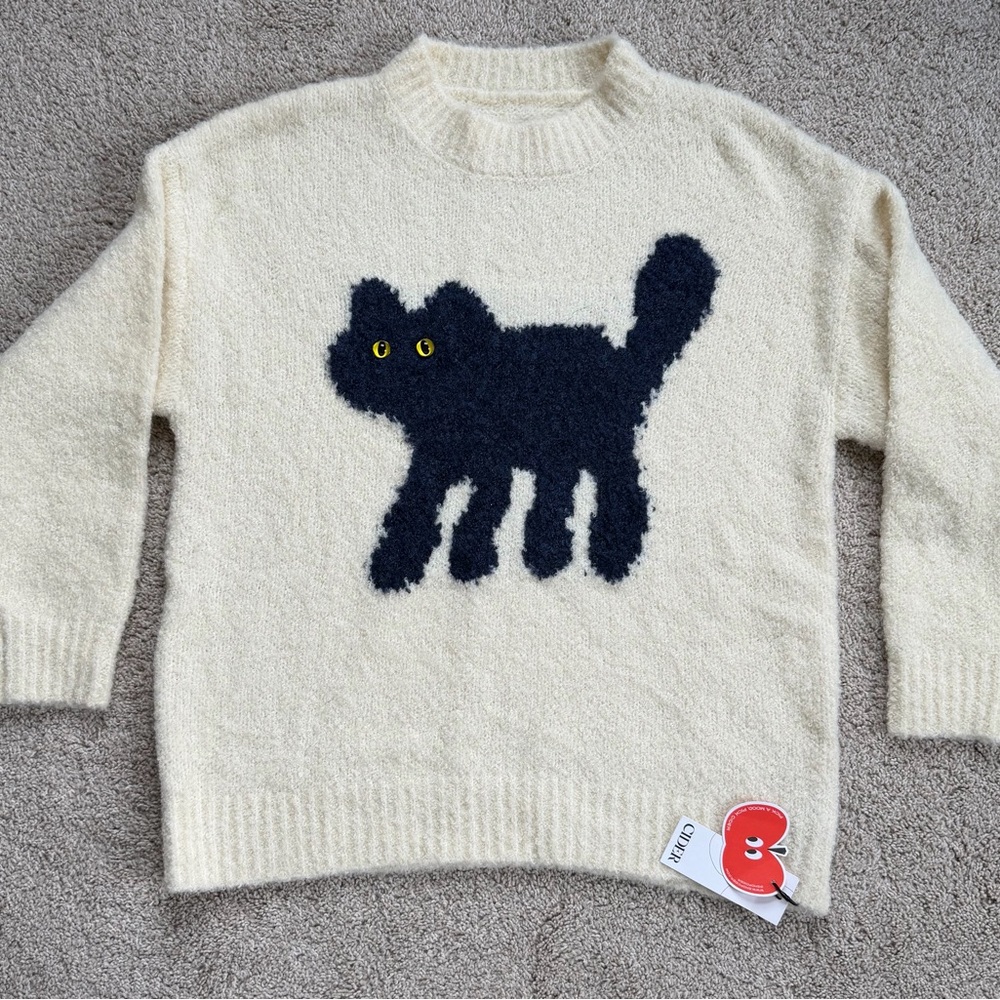 Cider Cream Cat Sweater NWT
